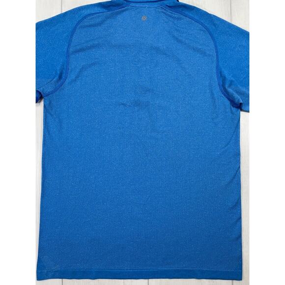 Lululemon Men's Large Metal Vent Tech Short Sleeve Polo Shirt Blue Casual - Picture 5 of 12